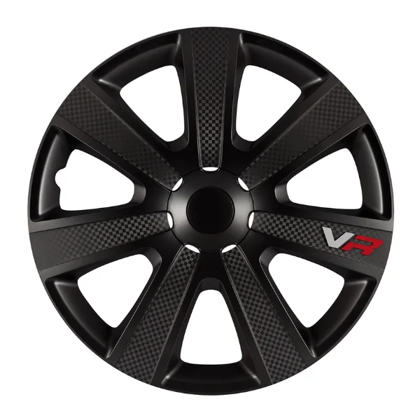 Autostyle VR 14 Tapacubos AutoStyle VR de 14 pulgadas negro con acabado carbono