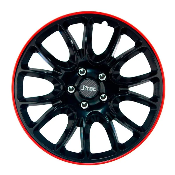 J-Tec Hero GTR 14 Tapacubos J-Tec Hero GTR de 14 pulgadas negro y rojo