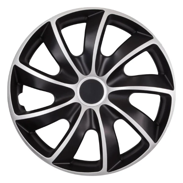 NRM Quad Bl Tapacubos NRM Quad BI de 14 pulgadas negro y plata